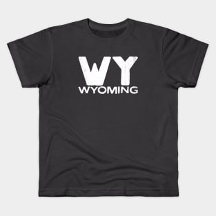 WY Wyoming Vintage State Typography Kids T-Shirt